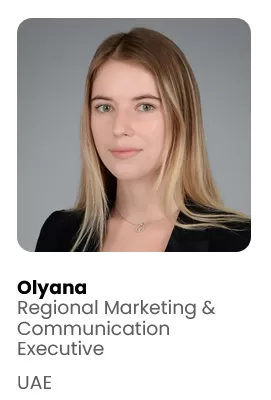 Olyana the Regional Marketing and Communication Executive at TTE Gulf at United Arab Emirates (UAE) Branch