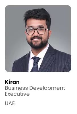 Kiran the Business Development Executive (BD) at TTE Gulf Management Consultancy at United Arab Emirates (UAE) Branch